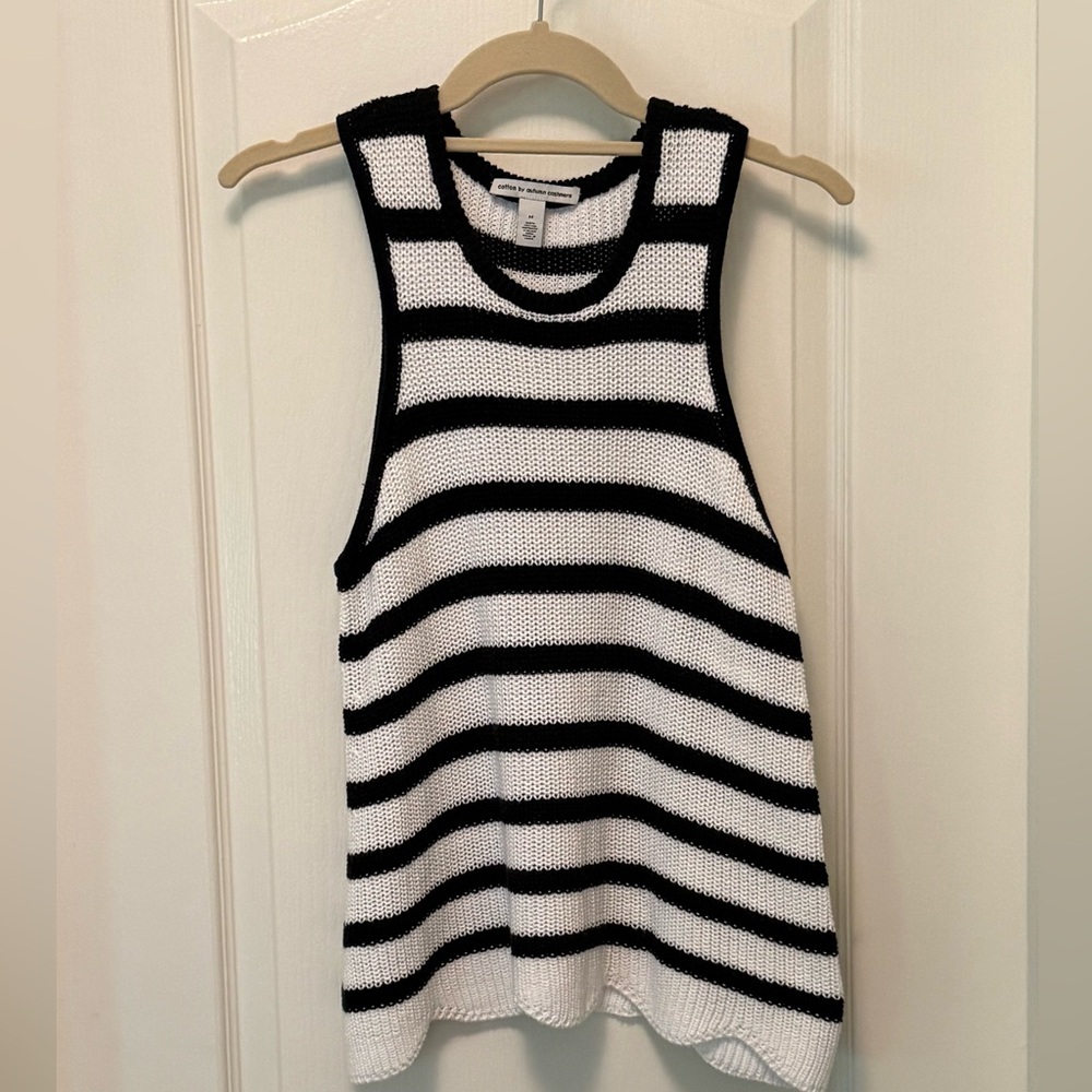 Black and White Striped Women's Tank Top by autumn cashmere